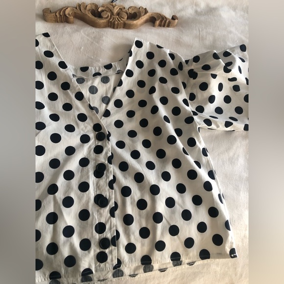 Anthropologie Miss Selfridge Puff Sleeve Top - Picture 5 of 7